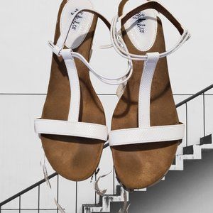 Style & Co Mulan Wedge Sandals White Women's Size 10 - Used